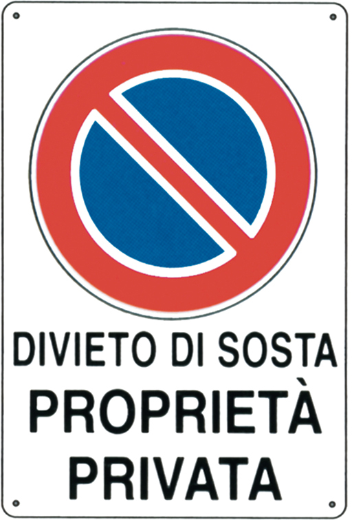 TARGA SEGNALALETICA SOSTA VIETATA DIVIETO DI SOSTA 20x30 CARTELLO SEGNALE