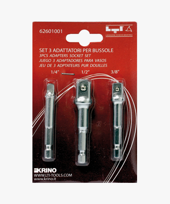 ADATTATORE MASCHIO PER BUSSOLE
DA QUADRO AD ESAGONALE
SET DA 3 PEZZI