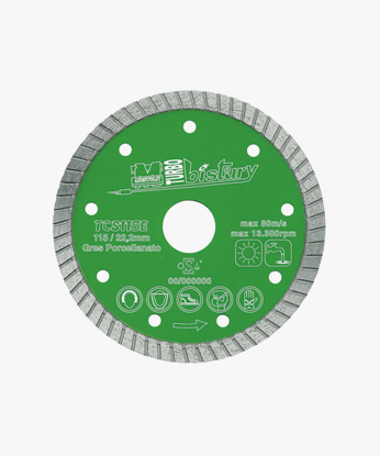 DISCO DIAMANTATO TURBO BISTURI SERIE TCS
PER TAGLIO A SECCO E A UMIDO DI GRES PORCELLANATO